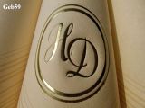 Dunicel-Dinner-Servietten beige (champagner), bedruckt mit Goldprägung und Initialen (Monogramm) 