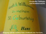 Dunilin-Dinner-Servietten gelb, bedruckt mit Grünmetallicprägung und Geburtstags-Motiv: Geb20 (Weingläser) 