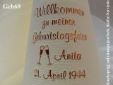 Eleg.-Kaffee-Servietten champagner, bedruckt mit Kupferprägung und Geburtstags-Motiv: Geb69 (Sektgläser)
