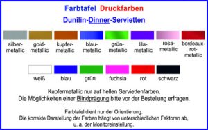 Druckfarben Dunilin Dinner Servietten