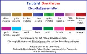 Druckfarben Eleg.-Kaffeeservietten