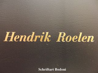 Gotteslobhülle schwarz, Prägung gold, Schriftart Bodoni