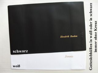 Gotteslobhülle weiß oder schwarz, Prägung gold, immer ohne Kreuz