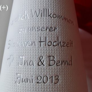 Eleg.-Dinner-Servietten weiß, bedruckt mit Silberprägung und Silberhochzeits-Motiv: S11+ (Doppelherzen)