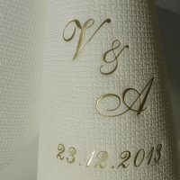 Eleg.-Kaffee-Servietten champagner, bedruckt mit Goldprägung und Hochzeits-Motiv: H24 (Initialien) Eleg.-Kaffee-Servietten champagner, bedruckt mit Goldprägung und Hochzeits-Motiv: H24 (Initialien)