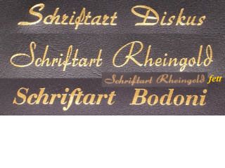 Schriftarten Diskus, Rheingold, Rheingold fett, Bodoni